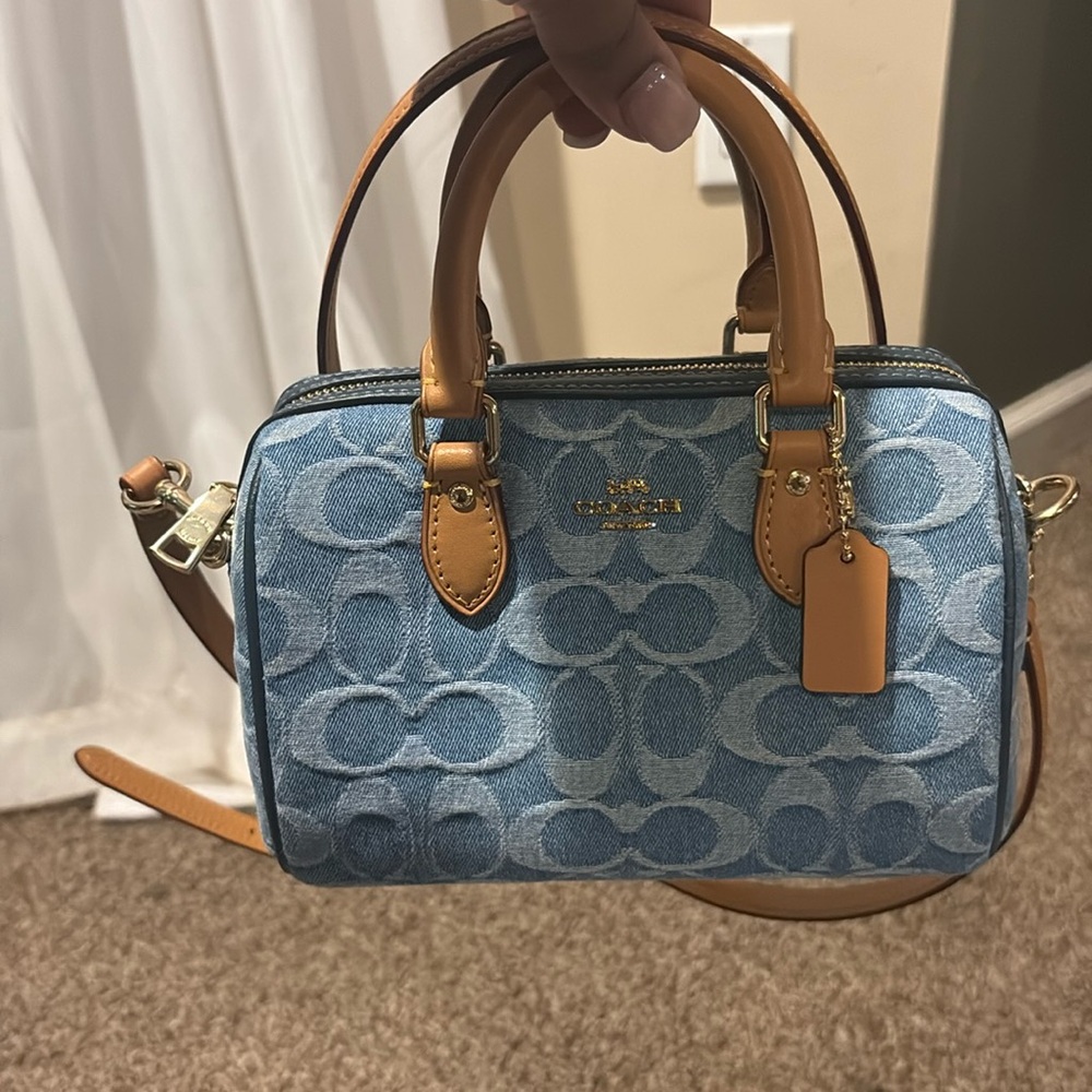 Authentic Coach light denim mini Rowan